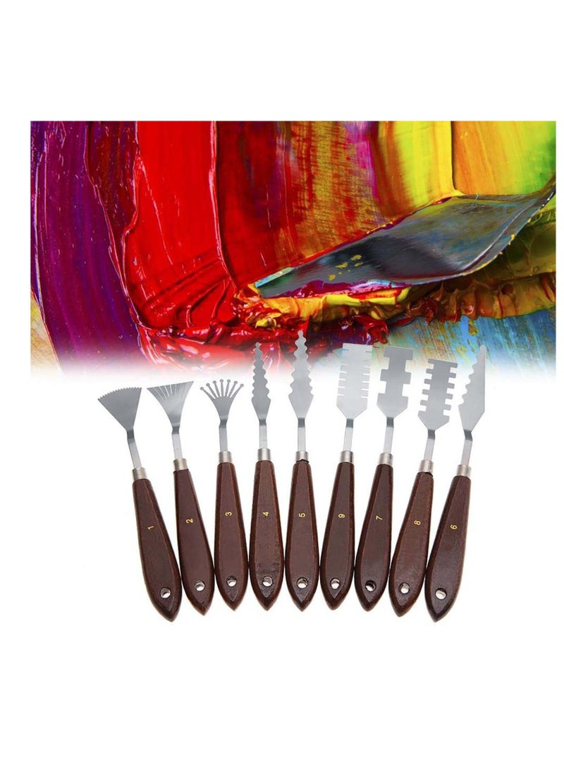 SYOSI Stainless Steel Palette Scraper Set, Knife Painting, Scraper Set, Palette Knife Painting Tools, Oil Painting Mixing Scraper, for Art and Paint Color Mixing Acrylic Mixing Supplies  - Image 1