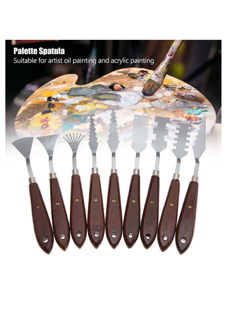 SYOSI Stainless Steel Palette Scraper Set, Knife Painting, Scraper Set, Palette Knife Painting Tools, Oil Painting Mixing Scraper, for Art and Paint Color Mixing Acrylic Mixing Supplies  - Image 3