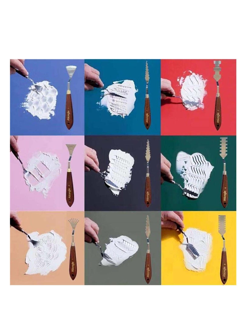 SYOSI Stainless Steel Palette Scraper Set, Knife Painting, Scraper Set, Palette Knife Painting Tools, Oil Painting Mixing Scraper, for Art and Paint Color Mixing Acrylic Mixing Supplies  - Image 4
