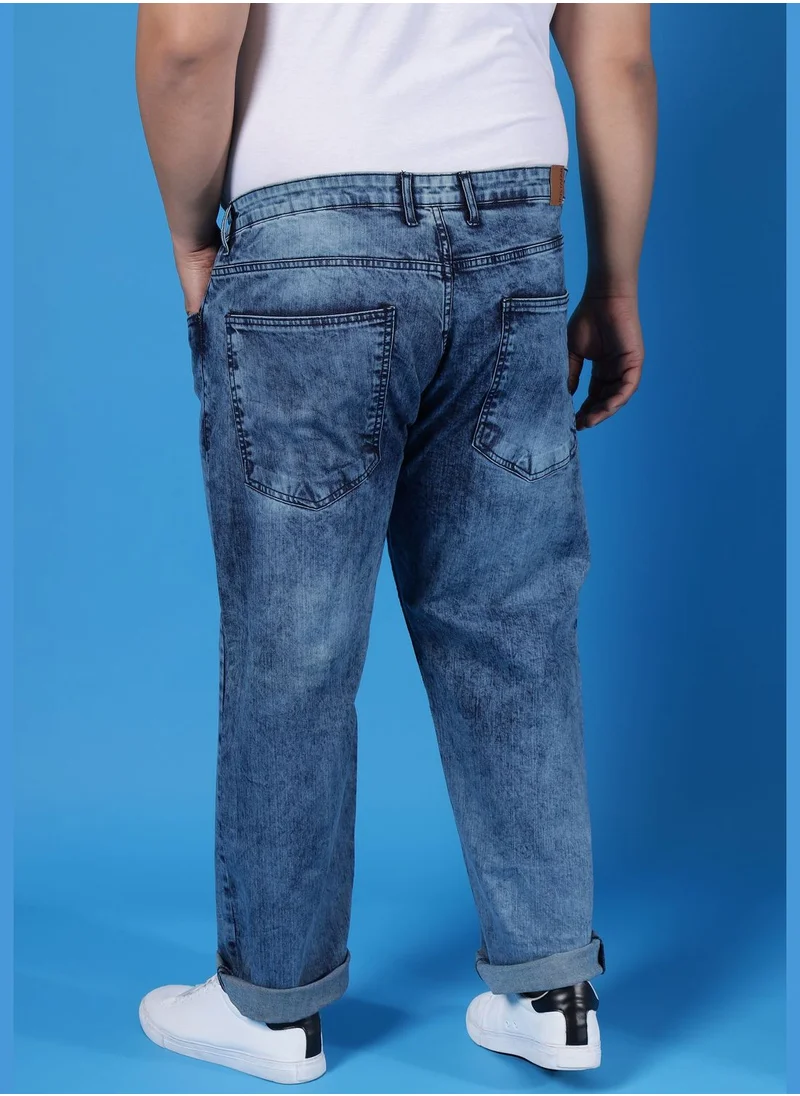 Instafab Plus Jeans with Side Stripes