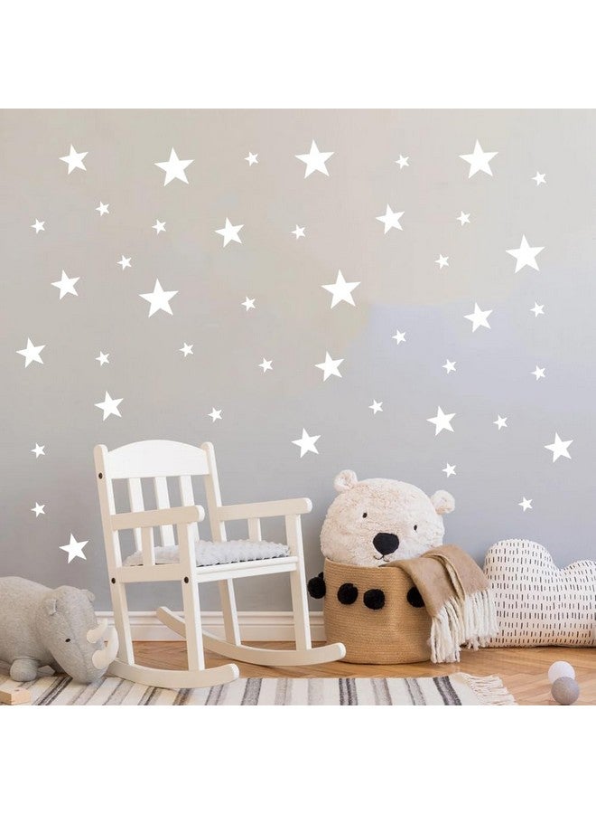 BugyBagy 155 Pcs White Star Wall Decals - Peel and Stick, Removable Vinyl Stickers for Kids Rooms, Nurseries & Home Decor (Matte White, 1-4 Inch Stars) - Image 1