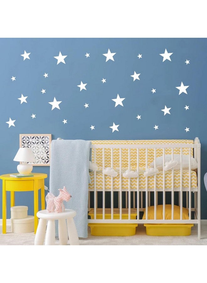 BugyBagy 155 Pcs White Star Wall Decals - Peel and Stick, Removable Vinyl Stickers for Kids Rooms, Nurseries & Home Decor (Matte White, 1-4 Inch Stars) - Image 2