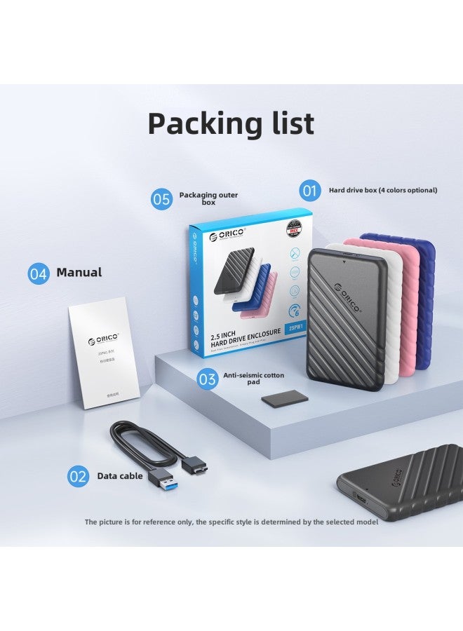 ORICO 25PW1 2.5 Inch SATA Serial Notebook External Solid State Mechanical SSD Mobile Hard Disk Box-Color:Single Pack Black (interface USB3.0 Micro-B, Wiring A TO MICRO-B 0.5M) - Image 5