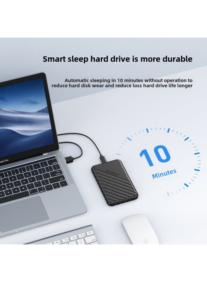 ORICO 25PW1 2.5 Inch SATA Serial Notebook External Solid State Mechanical SSD Mobile Hard Disk Box-Color:Single Pack Black (interface USB3.0 Micro-B, Wiring A TO MICRO-B 0.5M) - Image 4