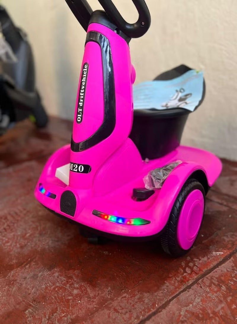 سكوتر كهربائي وردي متعدد الوظائف للاطفال، سكوتر كهربائي وردي ثلاثي العجلات مع محرك مزدوج وموسيقى واضواءسيارة كهربائية للأطفال / سكوتر وردي متوازن للأطفال الأولاد والبنات سيارة لعبة تتحكم عن بعد - Image 3
