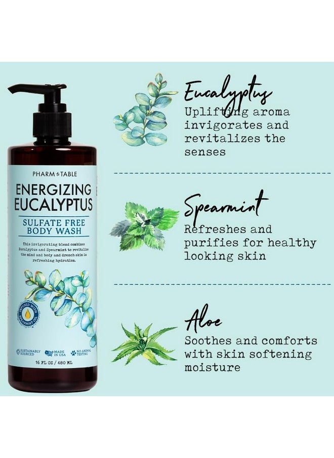 Pharm to Table - Energizing Eucalyptus Body Wash For Women And Menenergizes And Revitalizes The Skin Sulfate Free 100% Cruelty Free 480Ml - Image 1