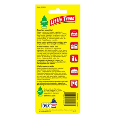 Little Trees معطر هواء السيارات ليتل تريز | شجرة ورقية معلقة للمنزل أو السيارة | بلاك آيس | 3 عبوات - Image 4