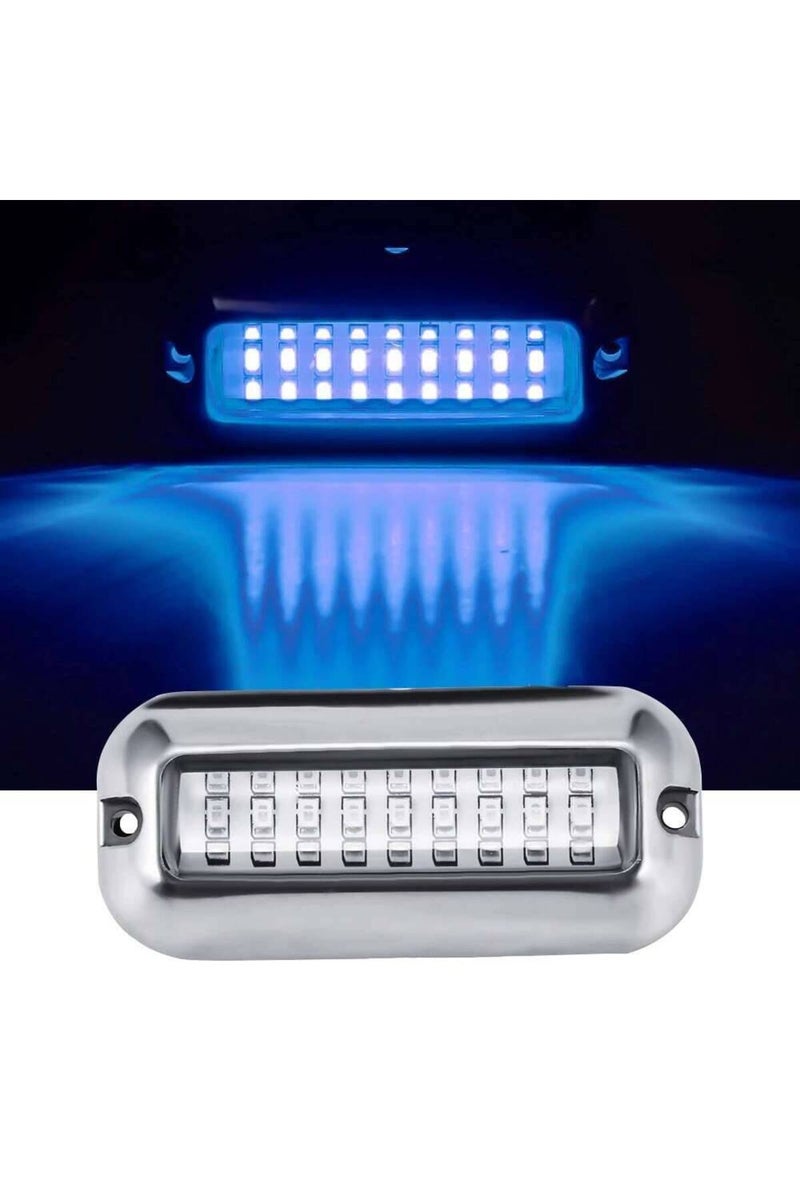 قطعة واحدة زرقاء 27 ليد 12 فولت، ملحقات قوارب عائمة تحت الماء، مثبتة على مؤخرة السفينة، مصنوعة من الفولاذ المقاوم للصدأ، مقاومة للماء.