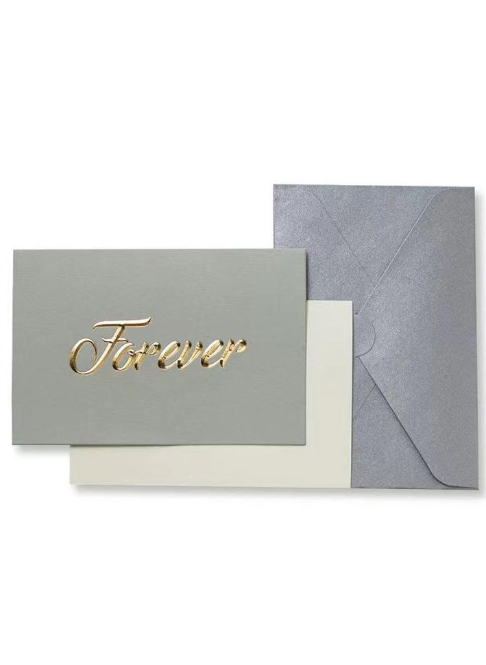 BenQuand Premium Forever Card with Gold Embossing，Luxury Grey Forever  Card With Envelope And Seal - Gift for Boyfriend,Mum,Daddy - Postcard  - Image 1