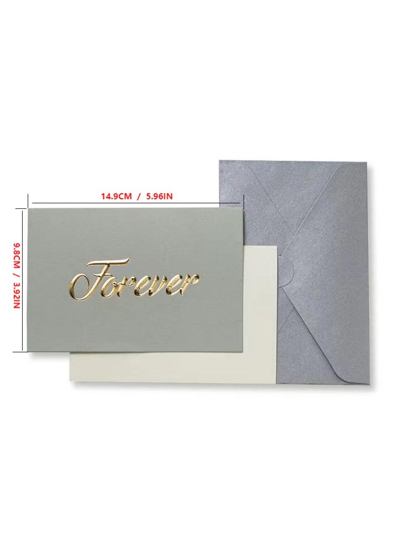 BenQuand Premium Forever Card with Gold Embossing，Luxury Grey Forever  Card With Envelope And Seal - Gift for Boyfriend,Mum,Daddy - Postcard  - Image 2