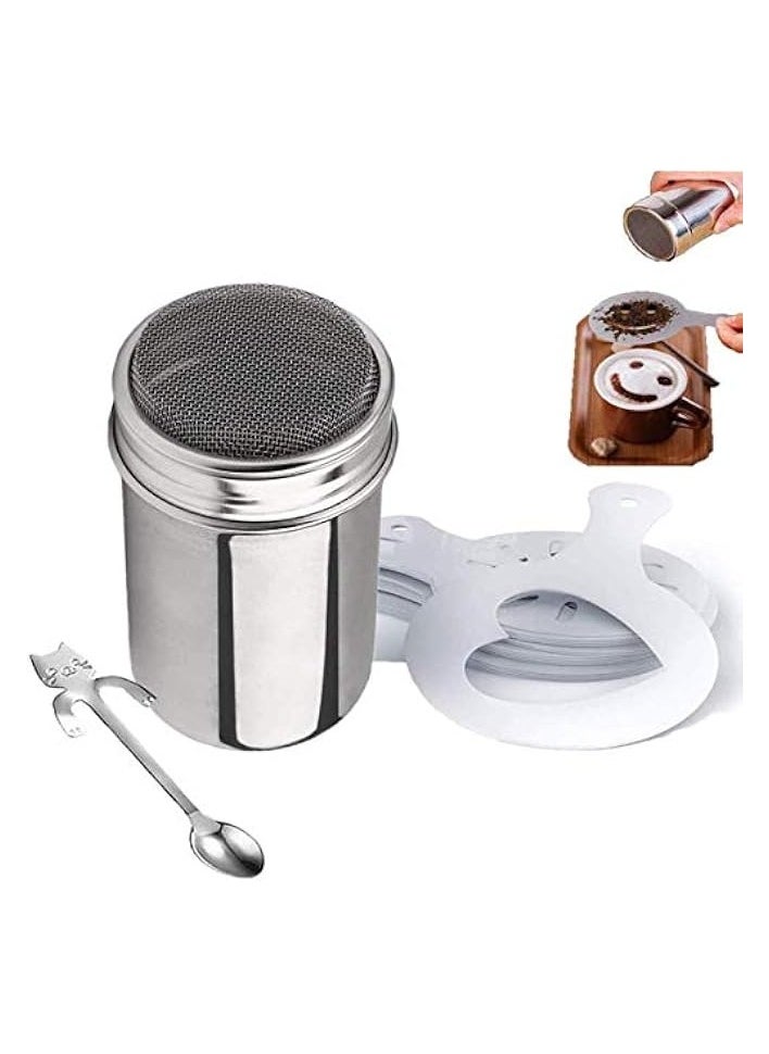 erorex - Chocolate Shaker Cappuccino Stainless Steel 16 Coffee Cappuccino Latte Decorating Stencils - Image 1