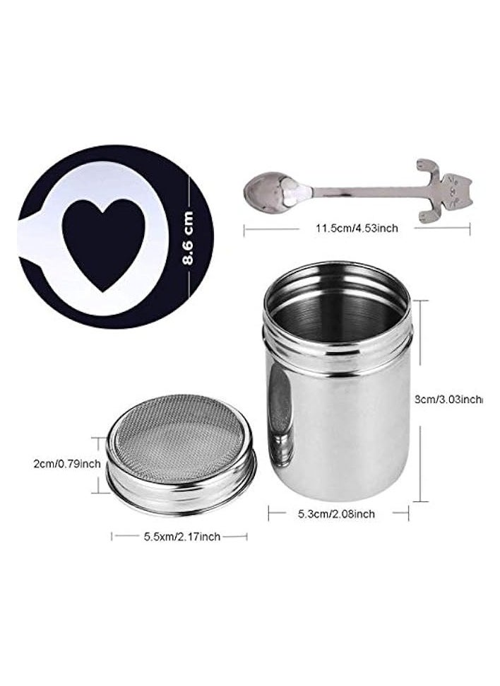 erorex - Chocolate Shaker Cappuccino Stainless Steel 16 Coffee Cappuccino Latte Decorating Stencils - Image 1