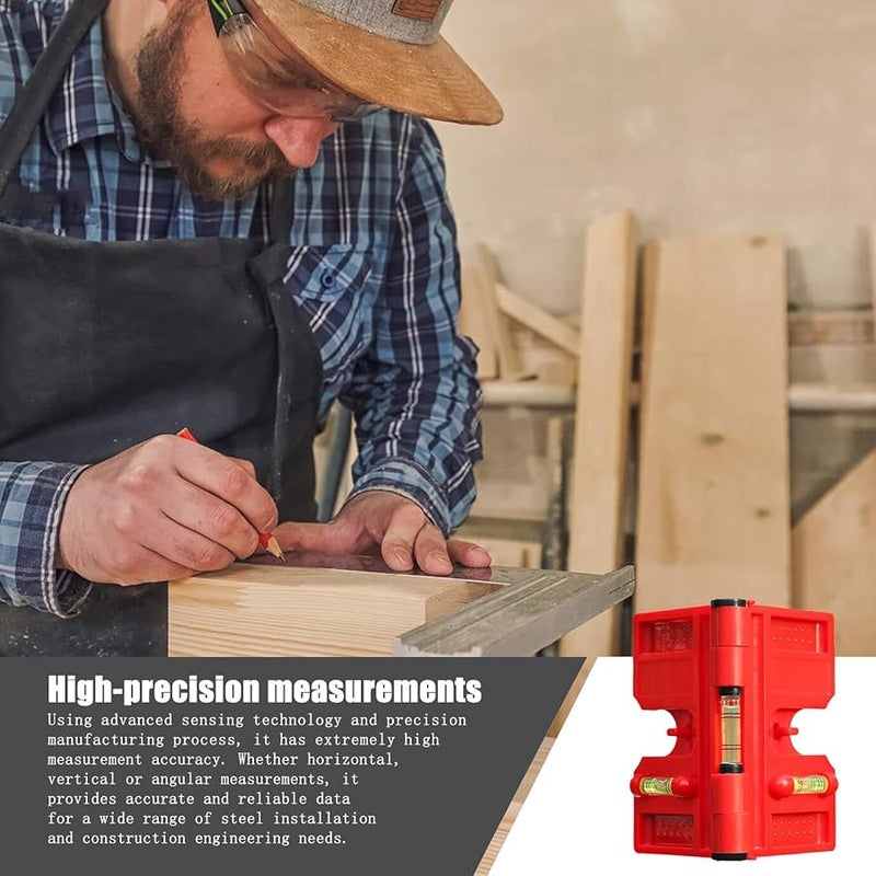 Adjustable Magnetic Post Leveler With 3 Vials Multifunctional Folding Tool For Carpenters - Image 3