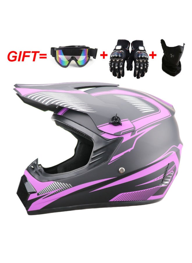 Asian Purple ABS Motorcycle Off-Road Half Helmet, Four Seasons, Small