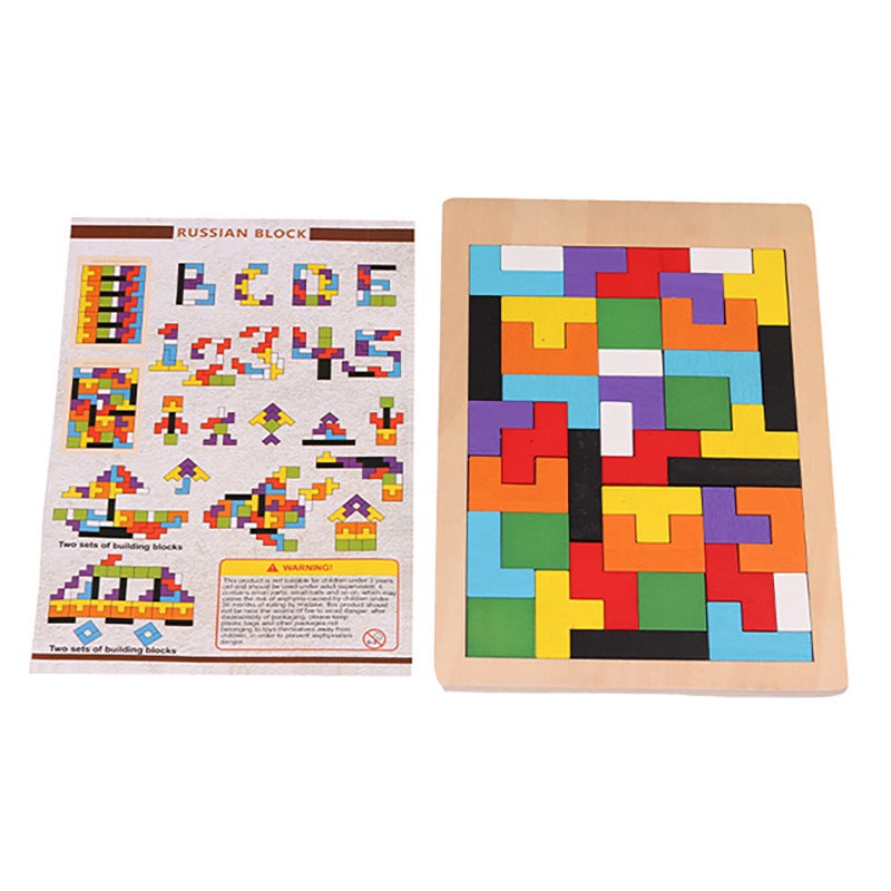 Tangram Tetris Puzzle Children'S Puzzle Varied Puzzle Early Education Thinking Training Wooden Toys - Image 5
