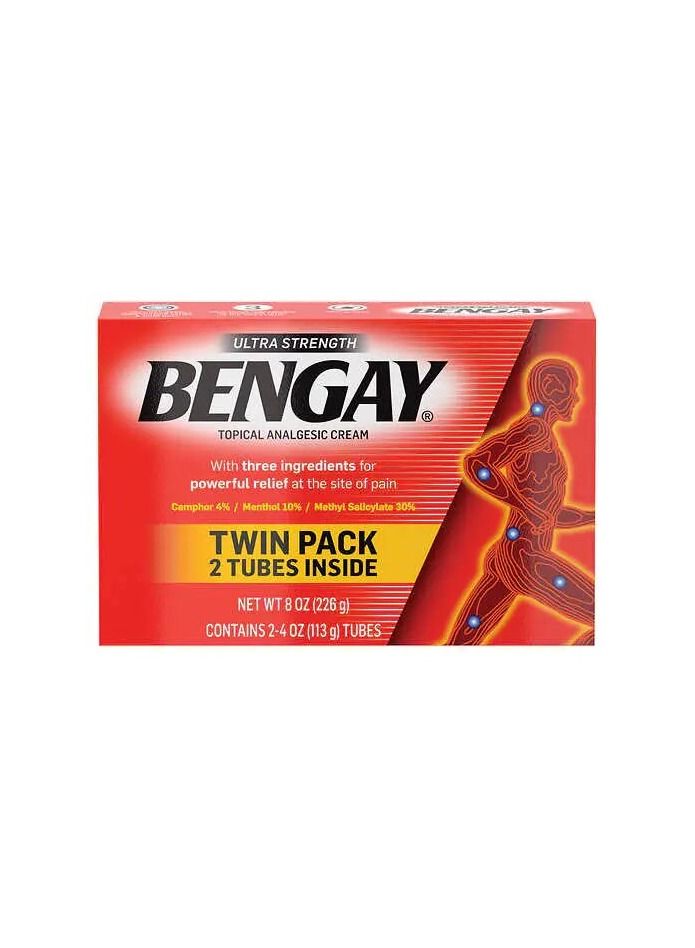 Bengay Ultra Strength Topical Analgesic Cream Twin Pack (2 Tubes Inside ) 226gm 