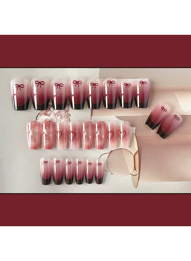 Goolsky Love Sunset Cherry Gradient Press - on Nails for Romantic Retro Summer Dates - Image 3