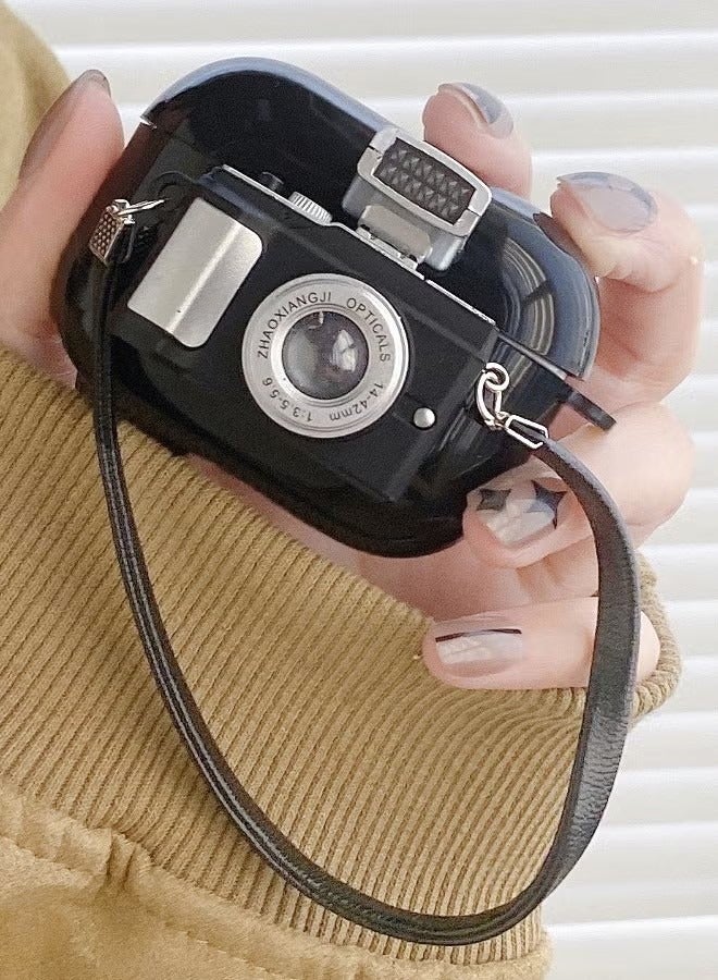 AirPods Pro2 Case, Airpods Pro 2nd Generation Camera Shape Case Cover with LED Light, Soft Silicone Skin Shock-Absorbing Protective Cover with Wristband for Apple Airpods Pro 2 - Image 1