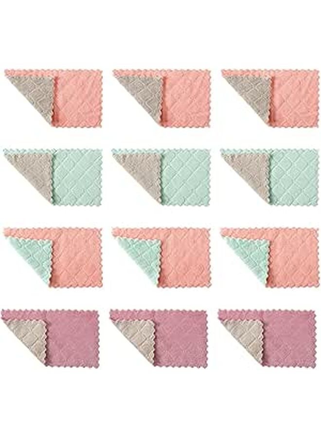 Multipurpose Microfiber Kitchen Towels 20 Pack Absorbent Reusable Dish Cloths Random Color - Image 1