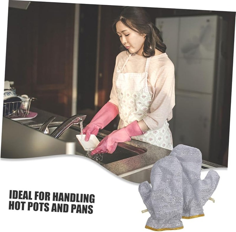 4Pcs Heavy Duty Dishwashing Gloves Kitchen Cleaning Mitts Ergonomic Fit Design - Image 4