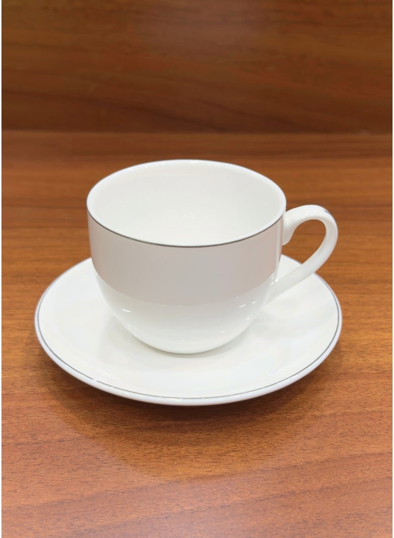 القناص اكواب حليب بورسلان 12 قطعه بخط فضي راقي وجودة عاليه - Image 5