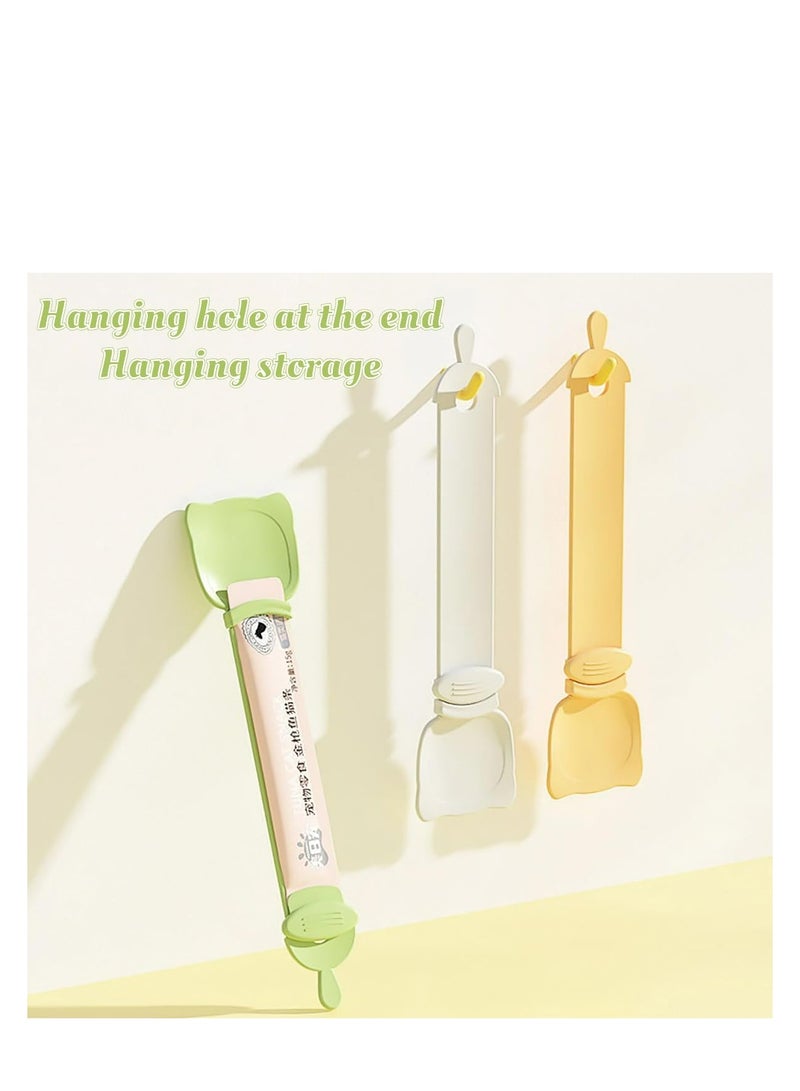 Cat Strip Feeder, 2 PCS Cat Strip Squeeze Spoon, Cat Claw Shaped Cat Food Can Spoon, Multifunctional Lickable Wet Cat Treat Dispenser for Cat Liquid Snack, Cat Feeding, Food Storage, Green
