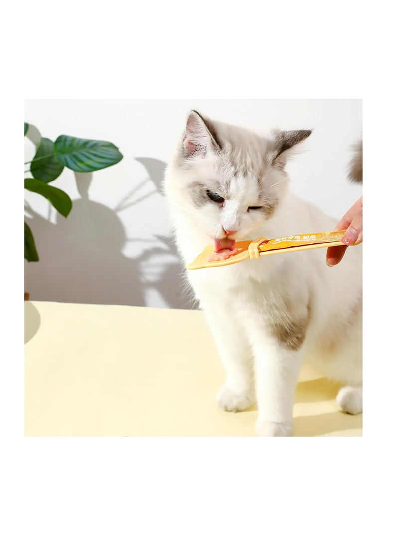 Cat Strip Feeder, 2 PCS Cat Strip Squeeze Spoon, Cat Claw Shaped Cat Food Can Spoon, Multifunctional Lickable Wet Cat Treat Dispenser for Cat Liquid Snack, Cat Feeding, Food Storage, Green