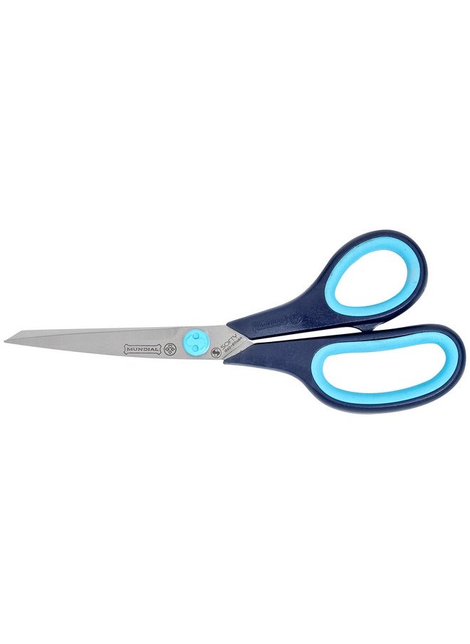Mundial - Bp1860-1 Dressmaker Shears, 8.5" Stainless Steel Blades With Micro-Serrated Edge, Cushioned Inserts & Enlarged Finger Bows For Comfort And Non-Slip Blue Handles - Image 1