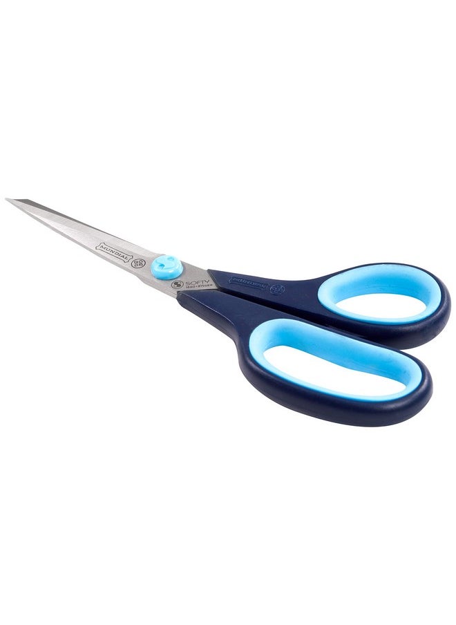 Mundial - Bp1860-1 Dressmaker Shears, 8.5" Stainless Steel Blades With Micro-Serrated Edge, Cushioned Inserts & Enlarged Finger Bows For Comfort And Non-Slip Blue Handles - Image 1