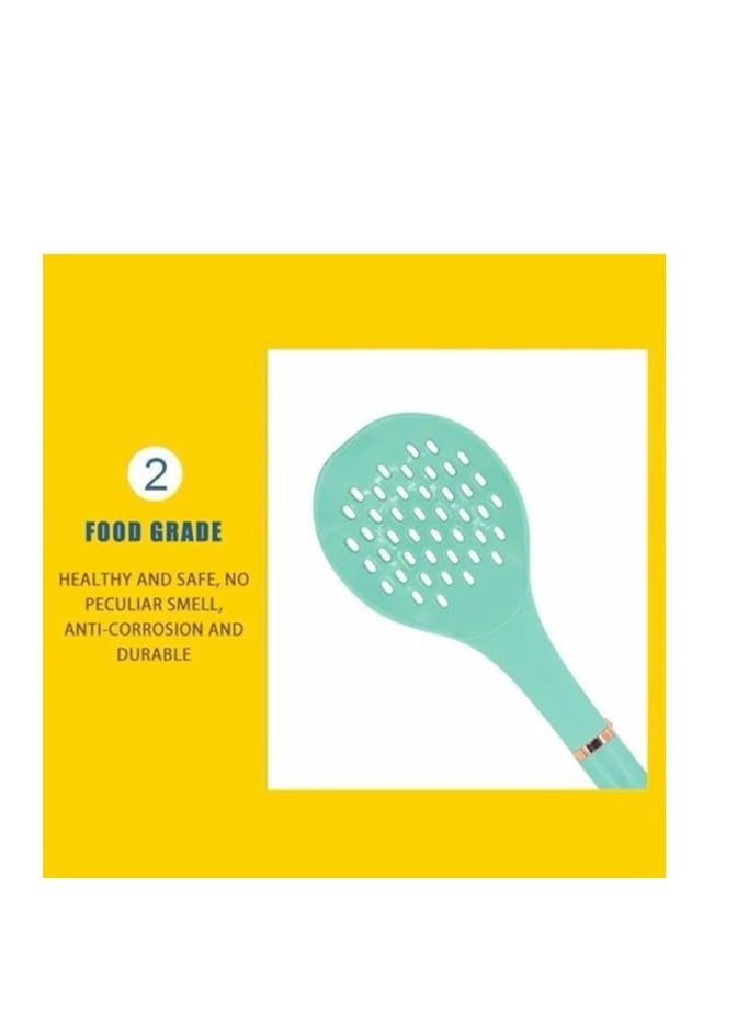 Generic - Kitchen Utensil Set Tools Silicon Serving Spoon Set -6 Pieces (5 Pieces +Stand) -Mint Green - Image 1