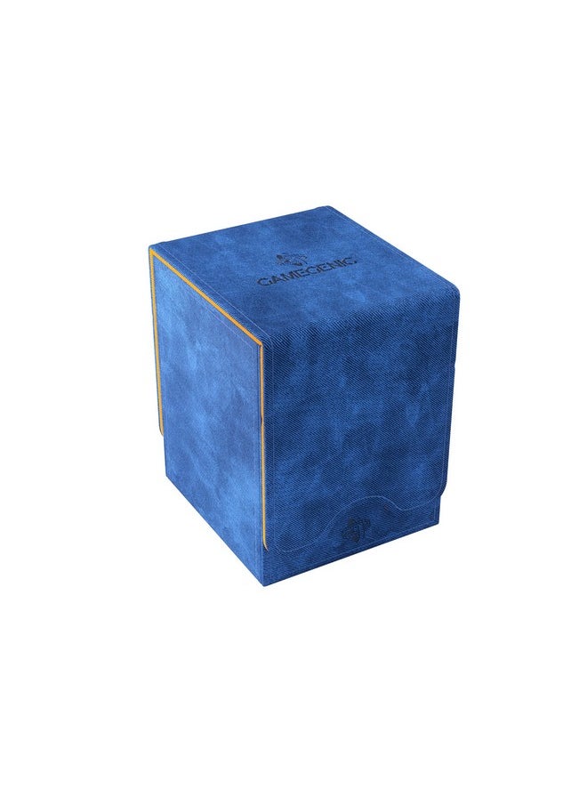 Gamegenic Squire 100+ XL Convertible Deck Box EXCLUSIVE LINE | Card Storage Box | Removable Cover Clips | Holds 100 Double-Sleeved Cards in Extra Thick Inner Card Sleeves | Blue/Orange Color | Made by Gamegenic  - Image 1