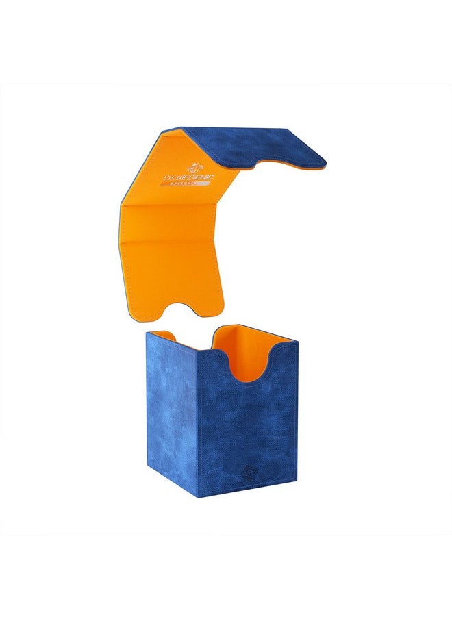 Gamegenic Squire 100+ XL Convertible Deck Box EXCLUSIVE LINE | Card Storage Box | Removable Cover Clips | Holds 100 Double-Sleeved Cards in Extra Thick Inner Card Sleeves | Blue/Orange Color | Made by Gamegenic  - Image 5