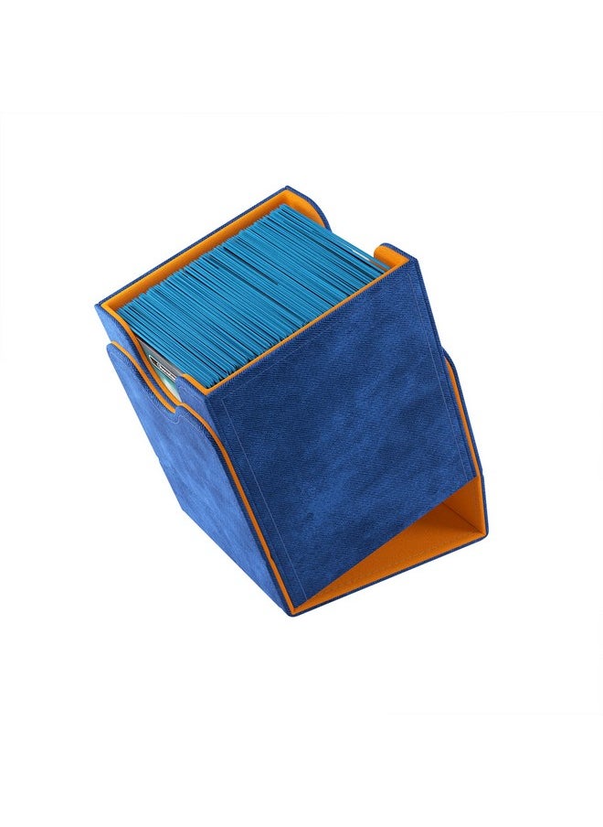 Gamegenic Squire 100+ XL Convertible Deck Box EXCLUSIVE LINE | Card Storage Box | Removable Cover Clips | Holds 100 Double-Sleeved Cards in Extra Thick Inner Card Sleeves | Blue/Orange Color | Made by Gamegenic  - Image 4