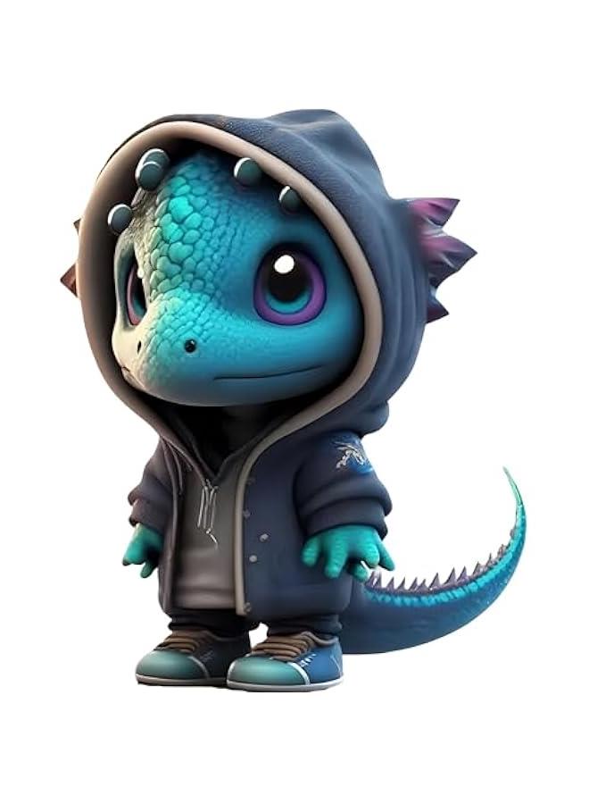 Cool Dragon Figurine Statue - Unique Resin Dinosaur Sculptures for Home & Office Décor, Garden Ornaments - Adorable Baby Dragon Figurines & Desk Accessories (Purple) - Image 1