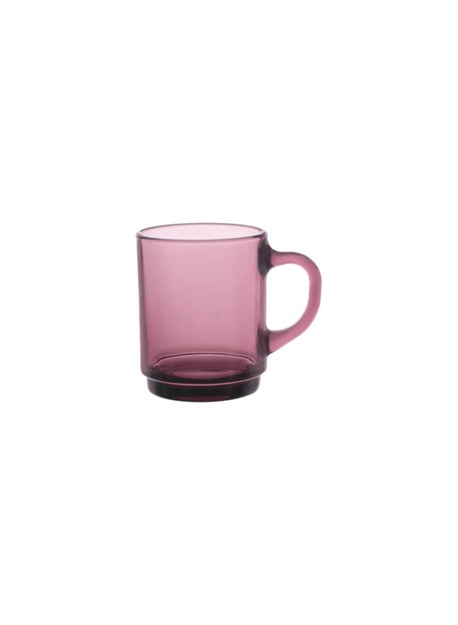 Duralex® Versailles Plum (Purple) Tempered Glass Mugs | 260ml Set of 6 | Ultra-Resistant, Stackable Coffee & Tea Mugs | Microwave & Dishwasher Safe | Giftable Mug Set - Image 1