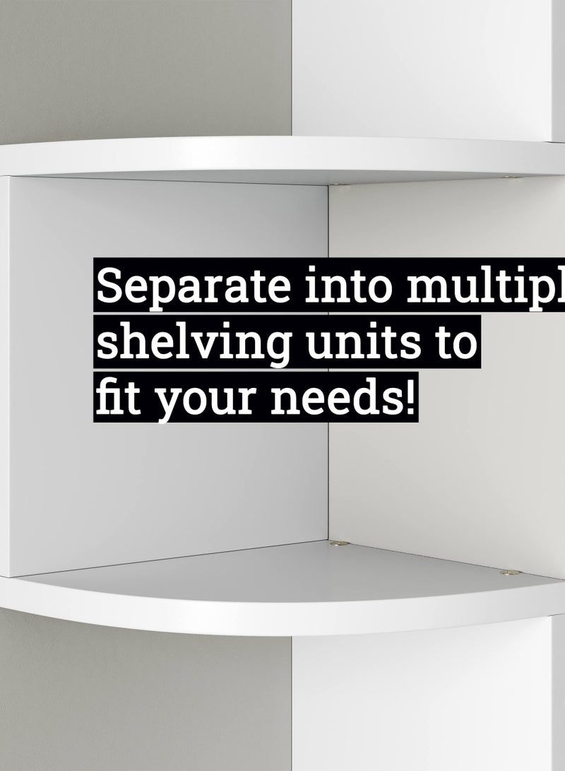 توشيونيكس رف زاوية حائط خشبي عائم من 5 طبقات مع تصميم متعرج لرف الكتب ديكور المنزل - Image 3