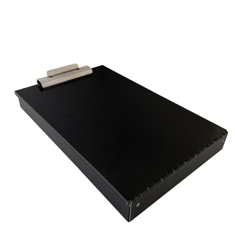 Saunders Metal Clipboard with Storage, Black Single Layer Nursing Clipboard Folio, Letter Size Paper Organizer, Steel Clip with Self Locking Latch, Form Holder for Office, School & Work - Made in USA - Image 4