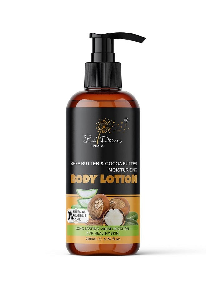 La' Decus INDIA - Moisturizing Body Lotion With Shea And Cocoa Butter || Deep Hydration || No Mineral Oil, Parabens, Silicones And Color 200Ml - Image 1