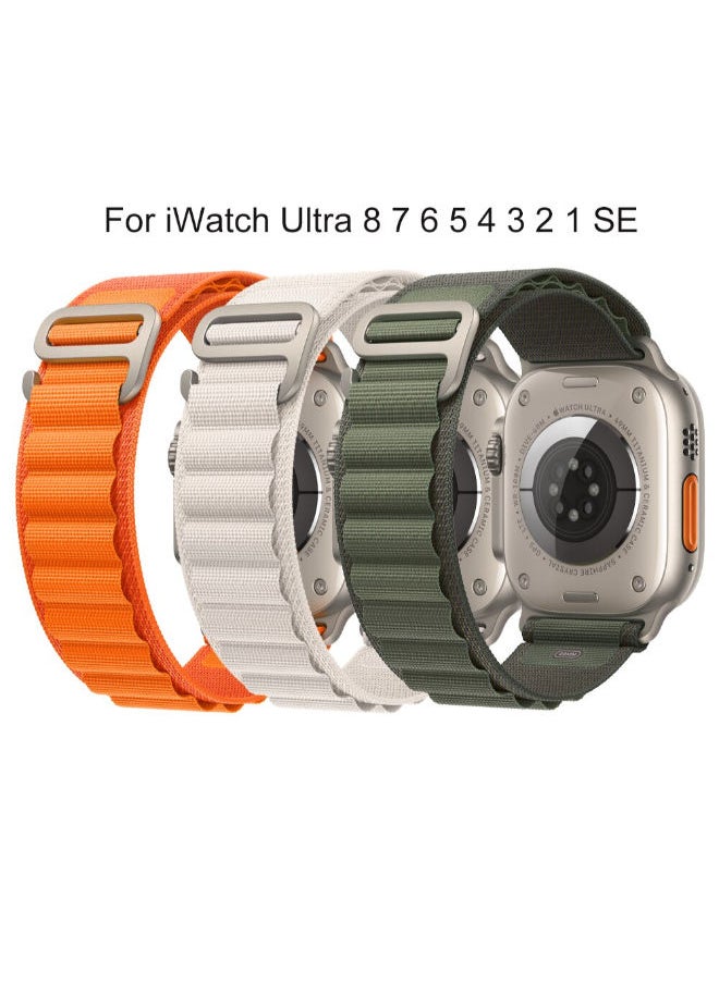 SHOPI - Nylon Woven Alpine Loop Watch Band For Apple Watch Ultra Sport Wrist Strap Trail Loop for iWatch 45mm 49mm 41mm 44mm 40mm Nylon Watchband Sport Bracelet Belt iwatch Ultra Series  SE 8/7/6/5/4/3/2/3 - Image 1