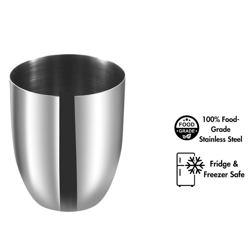 WIAA WIAA Stainless Steel Glass Tumbler Lotus Glass for WaterDrinkingWine 350ml Food Grade Set of 2 Pc  - Image 2