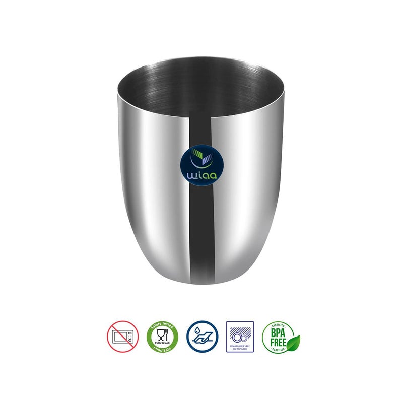WIAA WIAA Stainless Steel Glass Tumbler Lotus Glass for WaterDrinkingWine 350ml Food Grade Set of 2 Pc  - Image 3