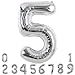 TONIFUL 40 Inch Silver Large Numbers Balloons 09 Number 5 Digital 5 Helium Foil Mylar Big Number Balloons for 2026 Graduation New Year Eve Birthday Party Anniversary Supplies Decorations - Image 3