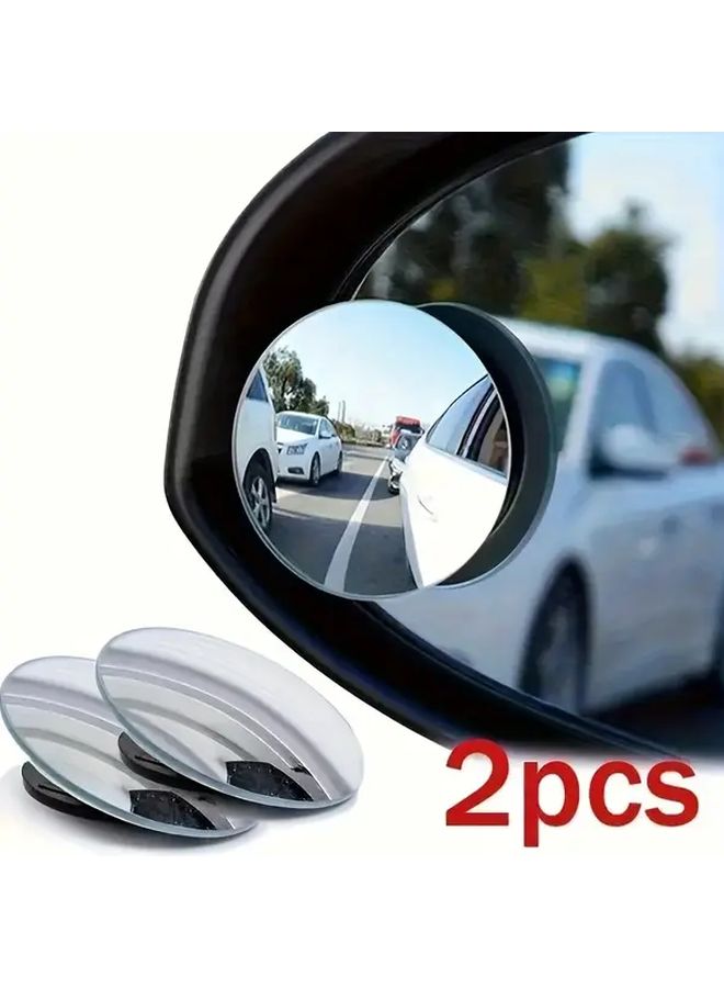 2 Pack Blind Spot Mirror for Car 360 Degree Adjustable Convex Wide Angle Universal Fit SUV Truck No Tools Installation Frameless Round Design 2 Inch Diameter Vehicle Safety Accessories - Image 1
