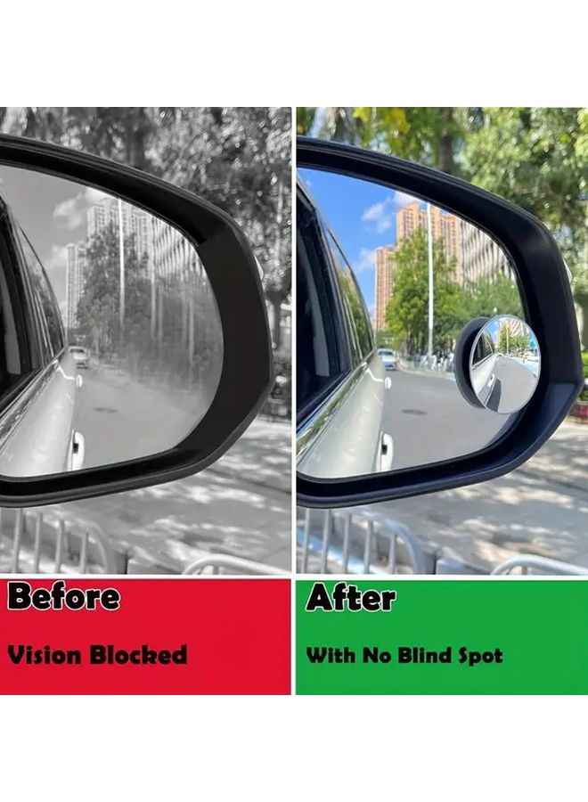 2 Pack Blind Spot Mirror for Car 360 Degree Adjustable Convex Wide Angle Universal Fit SUV Truck No Tools Installation Frameless Round Design 2 Inch Diameter Vehicle Safety Accessories - Image 4