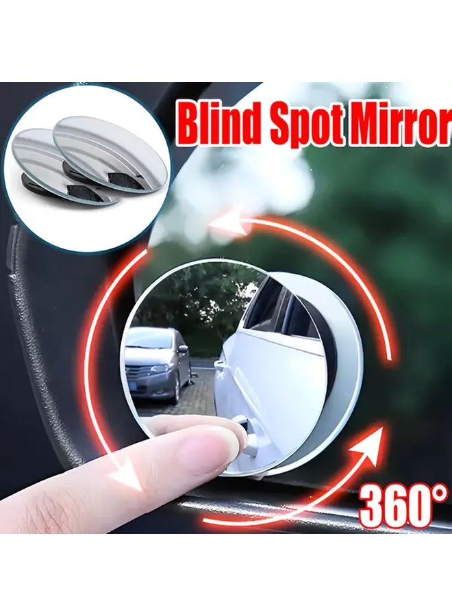 2 Pack Blind Spot Mirror for Car 360 Degree Adjustable Convex Wide Angle Universal Fit SUV Truck No Tools Installation Frameless Round Design 2 Inch Diameter Vehicle Safety Accessories - Image 2