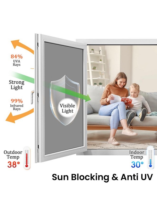 SunBaby One Way Privacy Window Film - Reflective Sun Blocking Window Tint Clings for Daytime Privacy & UV Protection, Includes 3 Tools, Black (35.4"x78.7") - Image 4