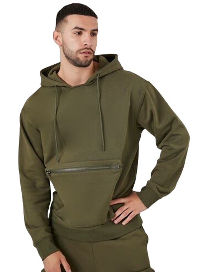 FOREVER 21 Zip-Pocket Fleece Hoodie  - Image 1