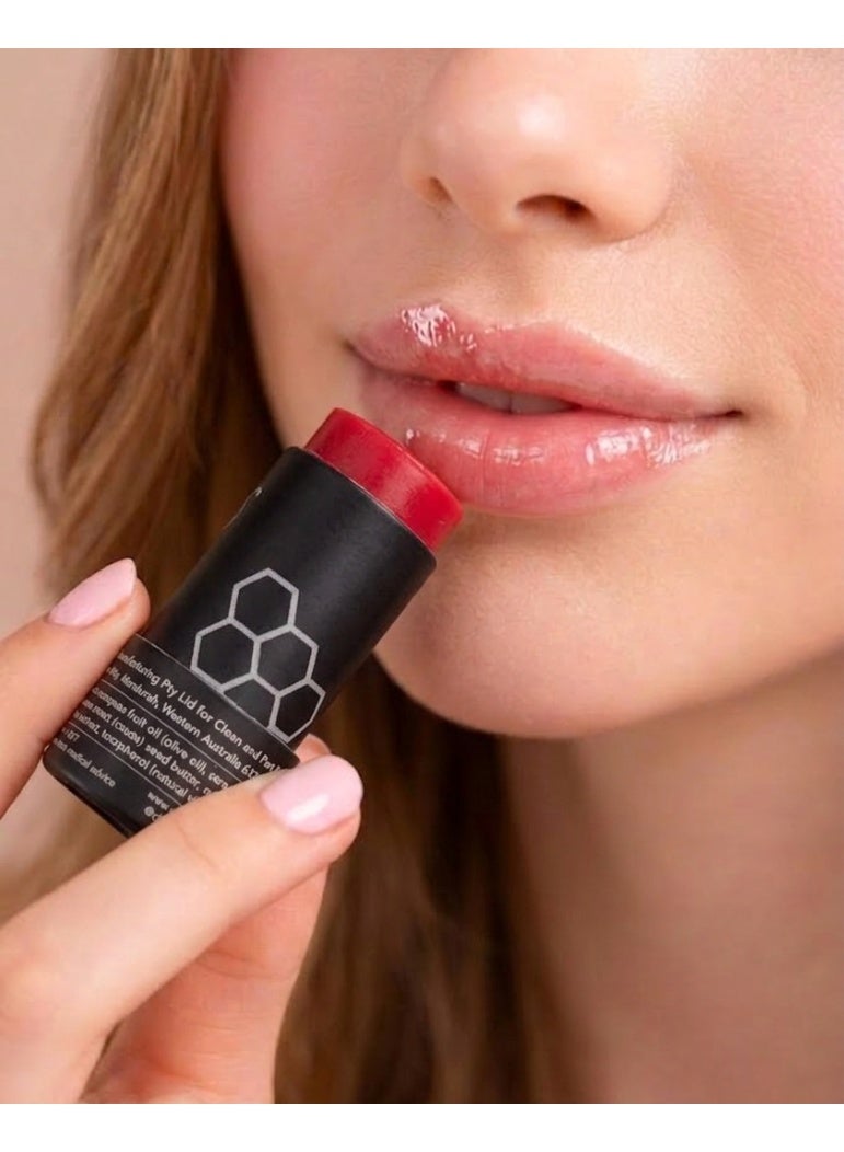 Clean & Pure Tinted Strawberry Lip Balm – 100% Natural, Enriched with Strawberry, Moisturizes & Repairs Dry Lips, 6g - Image 5