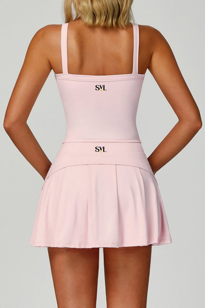 SVL High-Waist Padel & Tennis Skirt with Built-in Shorts and  Pocket - Pink - SVL - Image 4