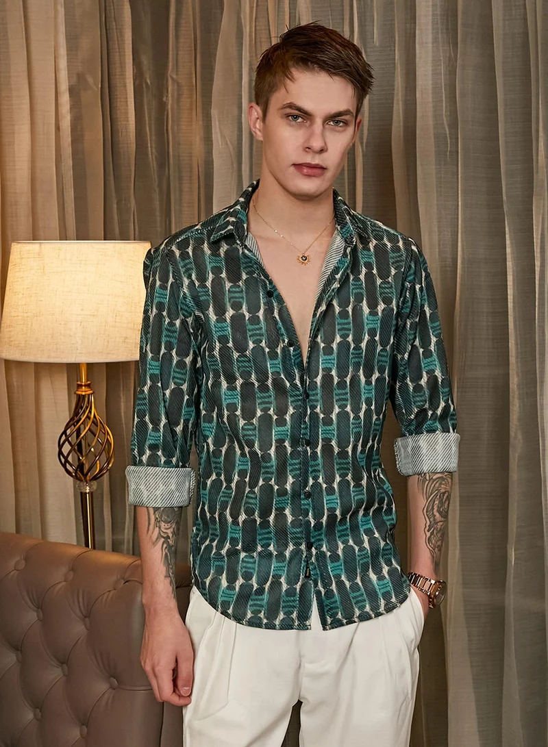 كامبوس سوترا قميص رجالي شبكي متعدد الألوان